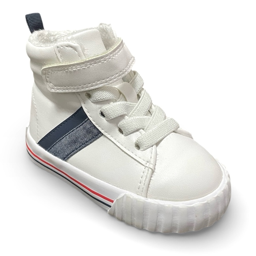 H&M Hi-Top Sneaker White Blue Toddler Boy’s size 5